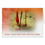 Knee Surgery Get Well Soon Pink Flamingo Greeting Card