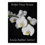 Knee Surgery White Orchid Cards