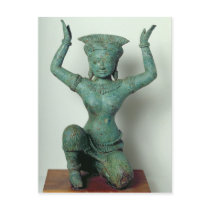 Kneeling feminine figure  used to support a postcard