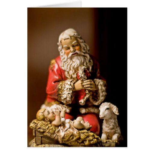 Kneeling Santa Christmas Cards 