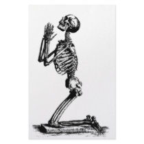 Kneeling Skeleton Stationery Design