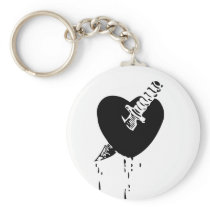 Knife Through the Black Heart Key Chains