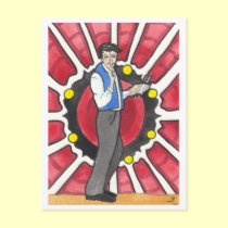 Knife Thrower circus & side show art postcards postcards