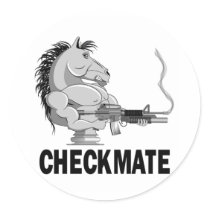 Knight (chess) round sticker