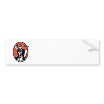 Knight Crusader With Sword Riding Horse Retro Bumper Sticker