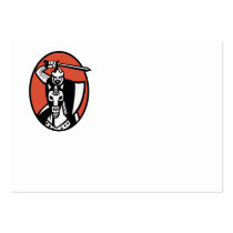 Knight Crusader With Sword Riding Horse Retro Business Cards
