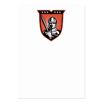 Knight Crusader With Sword Shield Business Card Templates