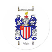 KNIGHT FAMILY CREST - KNIGHT COAT OF ARMS stickers by heraldics KNIGHT FAMILY CREST - KNIGHT COAT OF ARMS stickers