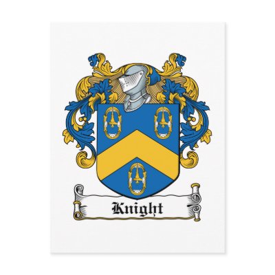 Knight Family Crest Postcards by coatsofarms