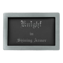 Knight in Shining Armor Rectangular Belt Buckle