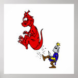 Knight Kicking Dragon posters