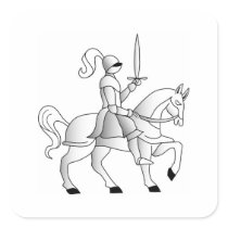 Knight On Horseback Square Sticker