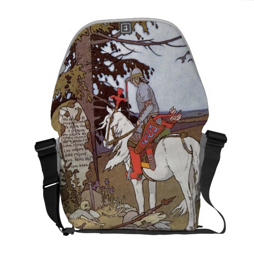 Knight on White Horse Courier Bag