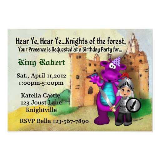 Knight Party Invites