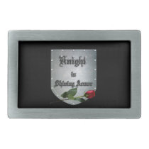 Knight Shield Rose Rectangular Belt Buckle