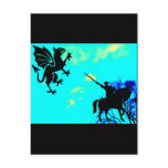 Knight vs Gryphon Post Card