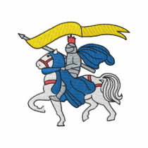 Knight with banner embroidered shirts
