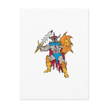 knight with shield and sword postcard
