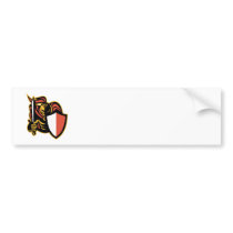 Knight With Sword And Shield Retro Bumper Stickers