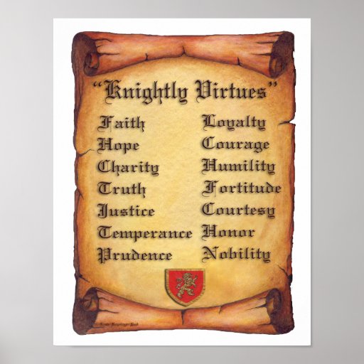 Knightly Virtues Poster Zazzle