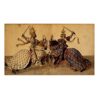 Knights jousting business card templates by Annaart