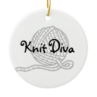 Knit Diva Christmas Ornament