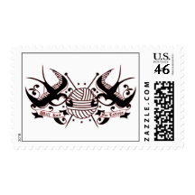 Knit Girl will Knit for Tattoos Stamp