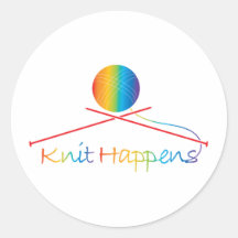 Knit Happens Round Sticker