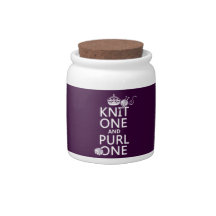 Knit One and Purl One (keep calm-all colors) Candy Dish