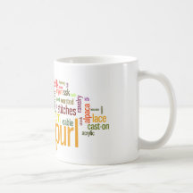 Knit Purl Knitting Lexicon for Knitters Coffee Mugs