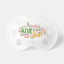 Knit Purl Knitting Lexicon for Knitters Baby Pacifier