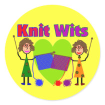 Knit Wits--Two Lady Knitters stickers by gailg1957 Knit Wits--Two Lady Knitters stickers