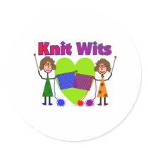 Knit Wits--Two Lady Knitters stickers by gailg1957 Knit Wits--Two Lady Knitters stickers