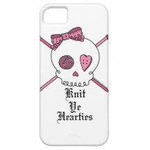 "Knit Ye Hearties" Knitting Skull iPhone 5 Case