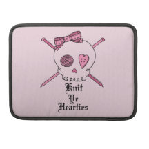 Knit Ye Hearties (Pink Background) Sleeves For MacBooks