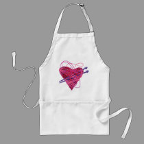 kniting heart aprons