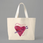kniting pink heart bags