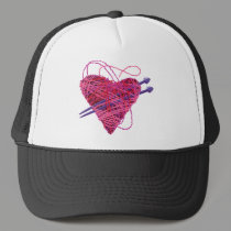 kniting pink heart hats