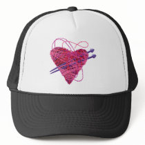 kniting pink heart hats