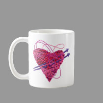 kniting pink heart mugs