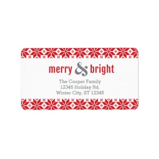 Knitted Border Photo Holiday Label Address Label