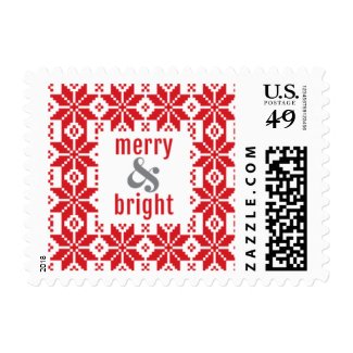 Knitted Border Photo Holiday Postage