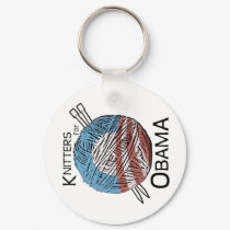 Knitters for Obama Keychain #1