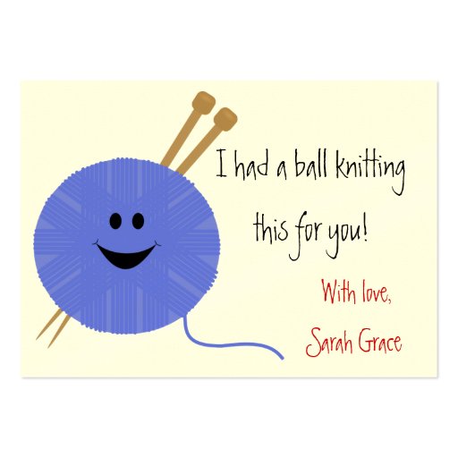 Knitter's Hang Tag Business Card Template (front side)