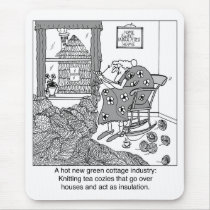 Knitting, a Green Cottage Industry Mousepad