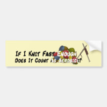 Knitting Aerobics Bumper Sticker