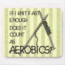 Knitting Aerobics mousepads by HobbyTees Knitting Aerobics mousepads