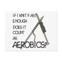 Knitting Aerobics postcards by HobbyTees Knitting Aerobics postcards