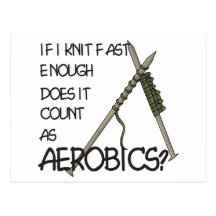 Knitting Aerobics Postcard