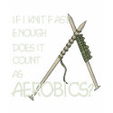 Knitting Aerobics t-shirts by HobbyTees Knitting Aerobics t-shirts